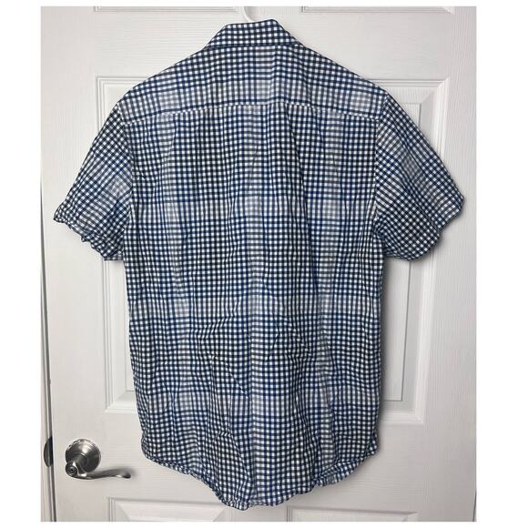 Ryan Seacrest Men's Short Sleeve Casual Button Up Shirt Size Large Blue Cotton - Picture 4 of 5